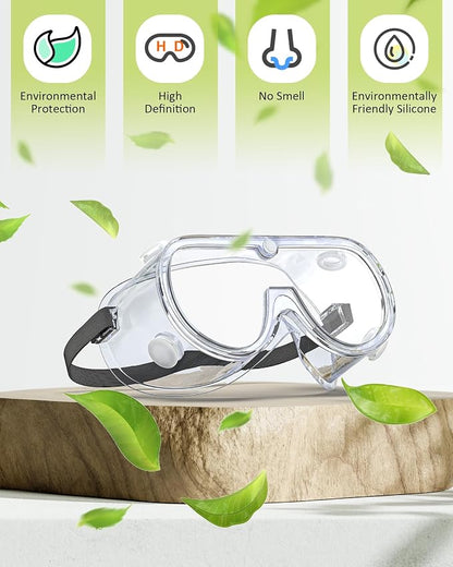 Anti-Fog Indirectly Vented Lab Safety Goggles Over Glasses - Image 5