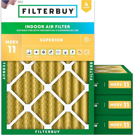 Filterbuy 14x20x4 Air Filter MERV 11 Allergen Defense Replacement, by Filterbuy