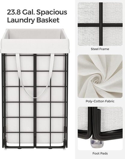 SONGMICS Laundry Hamper, 23.8 Gal. Laundry Basket, Collapsible Clothes Hamper - Image 6