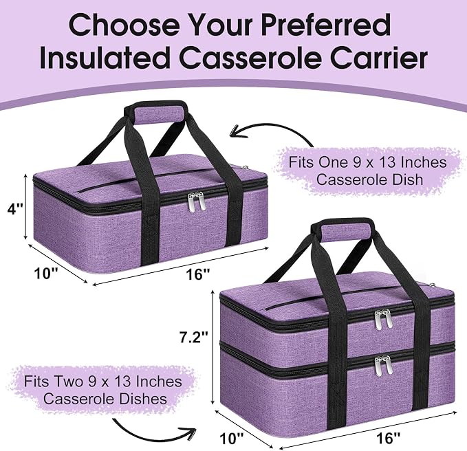 Double Insulated Casserole Carrier, Portable Casserole Carrier - Image 2