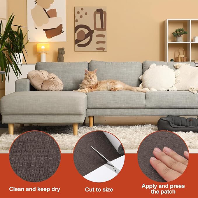 PATIKIL 70x4.4 Inch Linen Repair Tape, Repair Fabric Patch Self Adhesive Couch - Image 3