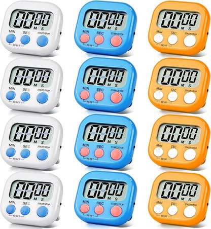12 Pack Digital Kitchen Timer Magnetic Digital Timer by Unknown