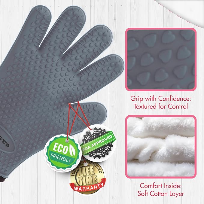 KITCHEN PERFECTION Silicone Smoker Oven Gloves - Image 5