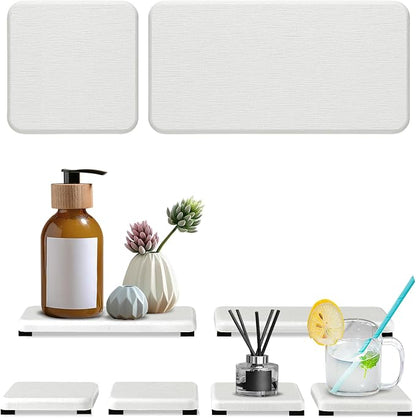 6PCS Stone Drying Tray for Bathroom Counter, Fast Drying Diatomite Stone Sink by Unknown