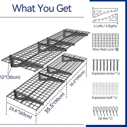 2-Pack Garage Wall Shelving, 2x6ft Walls Shelf Storage Rack, Sturdy Walls - Image 3