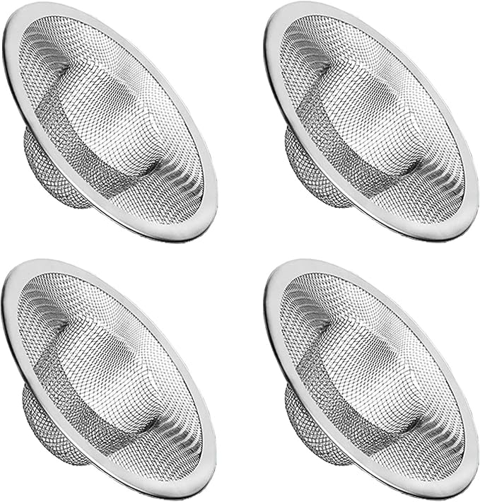 4pcs Heavy Duty Stainless Steel Slop Basket Filter Trap, 4.41" Top / 2.44" Mesh by ArtioHipo