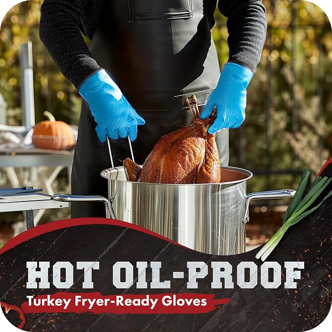 KITCHEN PERFECTION XL Silicone Smoker Oven Gloves-Extreme HeatResistant - Image 7