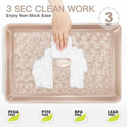HONGBAKE Nonstick Baking Sheet Pan Set of 3, Cookie Sheets - Image 6