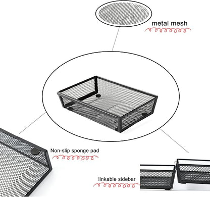 Mesh Tray Silverware Drawer Organizer, Utensil Cutlery Tray Office Supplies - Image 5
