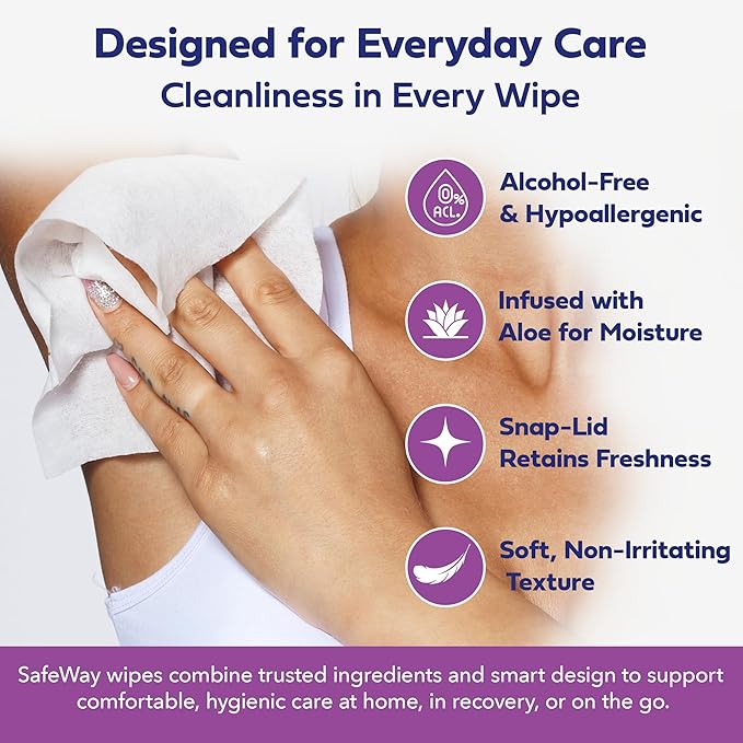 SAFEWAY Adult Wipes Disposable — Multi-Purpose Wipes, Alcohol-Free, Preferred by Caregivers for Seniors & Incontinence Solution, Aloe-Infused, Gentle for Delicate Skin — Extra Large, 24 Pack 1200 pcs.