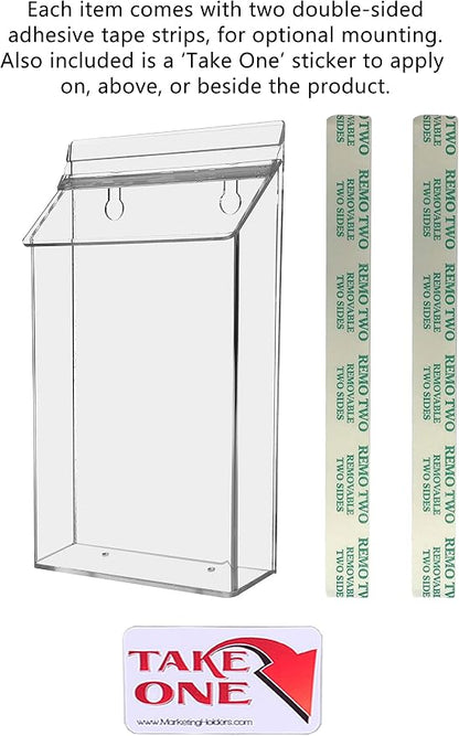 Outdoor Brochure Holder Holds 6" x 10" Booklets Wall Mount Clear - Image 4