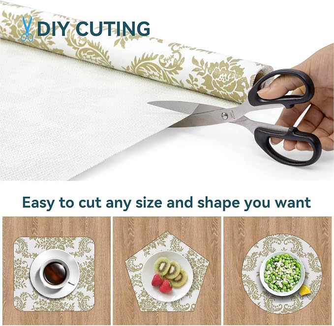 12 x 360 Inch Gold Shelf Liner for Kitchen Cabinets Non Adhesive Kitchen Drawer - Image 6