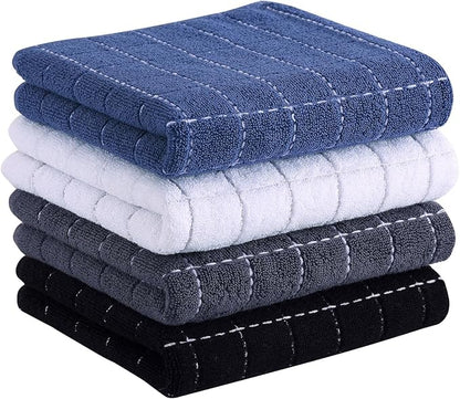 Homaxy 100% Cotton Terry Kitchen Towels, Checkered Designed, Soft and Super by Homaxy