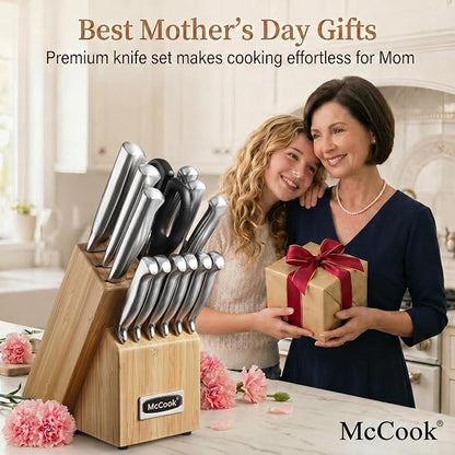 McCook® Knife Sets, German Stainless Steel Knife Block Sets - Image 2