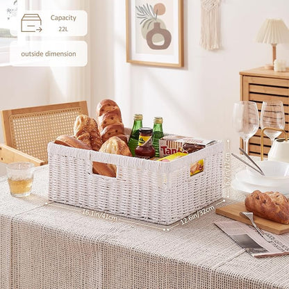 OIAHOMY Wicker Basket, Paper Shelf Basket - Image 4