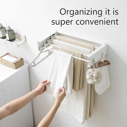 Clothes Drying Rack, Laundry Hanger Dryer Rack, Wall Mounted Drying Rack - Image 4