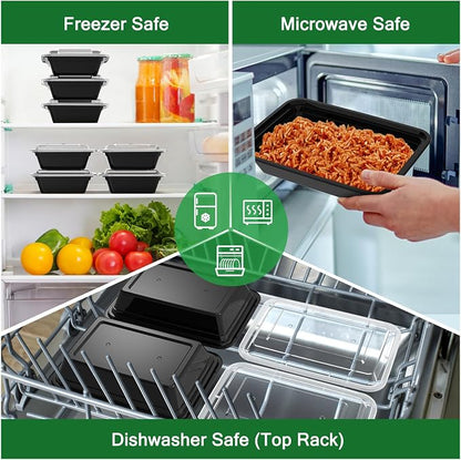 Dealusy 50 Pack 32 oz Meal Prep Containers Reusable - Image 5