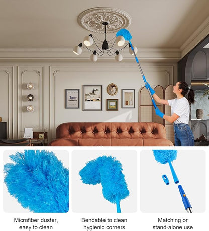 Window Squeegee Cleaner with 4 Stainless Steel Extension Poles, Long Reach to - Image 8