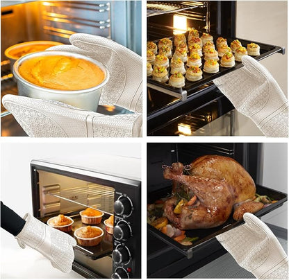 Hovico Silicone Oven Mitts, Heat Resistant 500F Kitchen Mitts 2PCS, 11.6" - Image 7