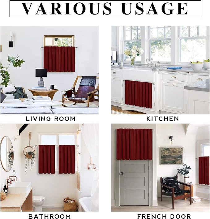 RYB HOME Small Curtains for Kitchen Window - Image 6
