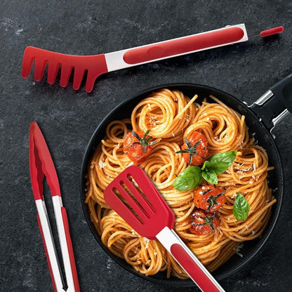 3 Pack Silicone Tongs for Cooking, Maywe Tanso 9 Inch Cooking Kitchen Tongs - Image 5