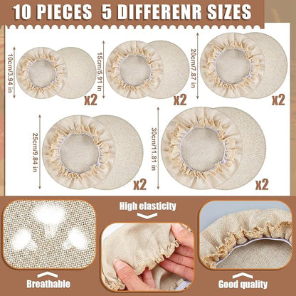 Patelai 10 Pcs Bowl Covers Reusable in 5 Size Stretch Cloth Fabric Elastic Food - Image 6
