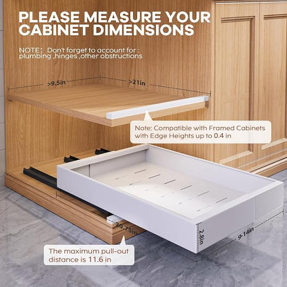 Seinloes 4 Pack Expandable Width Pull Out Cabinet Organizer 21" Deep - Image 4