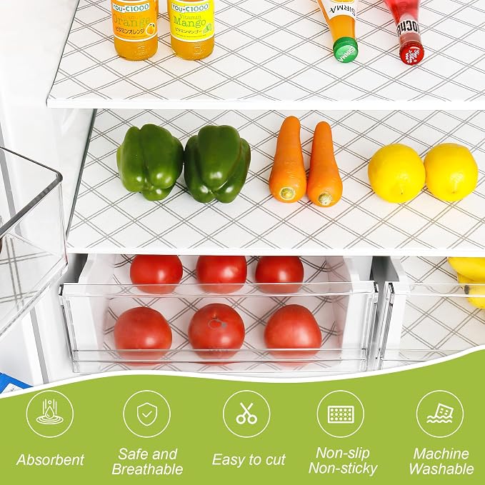 Cooyes 12pcs 12" x 24" Refrigerator Liners, Premium Absorbent Fridge Bin Liners - Image 2
