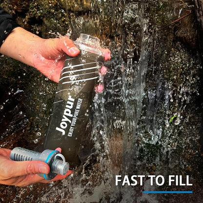 Collapsible Squeeze Water Filter Bottle - 1000ml with Filter with NSF/FDA Certification Befree or Peak Series replacement for Hiking,Running,Camping,Travel,Cycling,Fishing,BPA-Free(Gray)