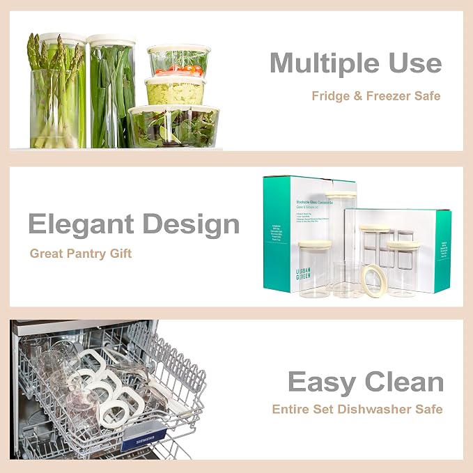 Urban Green Glass Food Storage Jar - Image 4