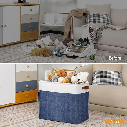 DULLEMELO Large Storage Basket 17"x12"x15", Fabric Organizer Bin - Image 5