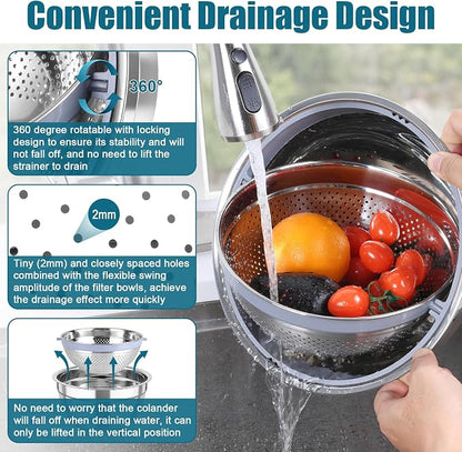 TeamFar Mixing Bowls with Colander Set, Stainless Steel Strainer and Nesting - Image 5