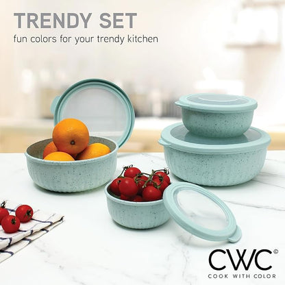 COOK WITH COLOR Prep Bowls with Lids- Wide and Deep Nesting Plastic Small - Image 2