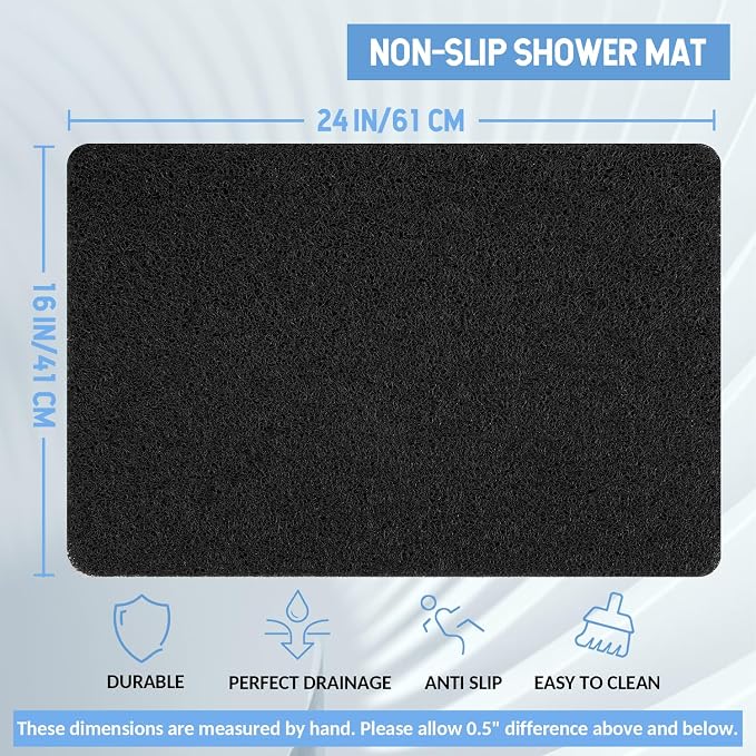 Non-Slip Bathtub Mat, Anti Slip Shower Mat, Fast Drying Bathtub Mats, Foot - Image 2