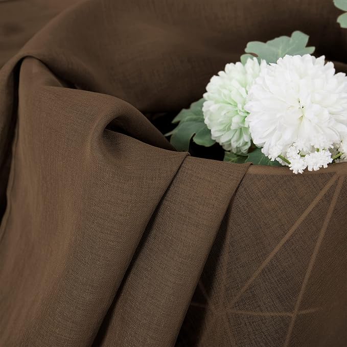 Tollpiz Sheer Curtain Linen Textured Bedroom Curtains Sheer Light Filtering Rod - Image 6