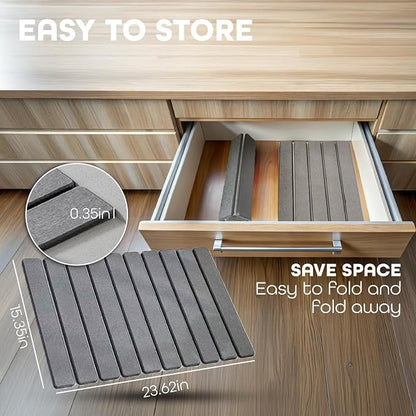 Large Stone Dish Drying Mats for Kitchen Counter, Foldable Quick Drying Mats - Image 4