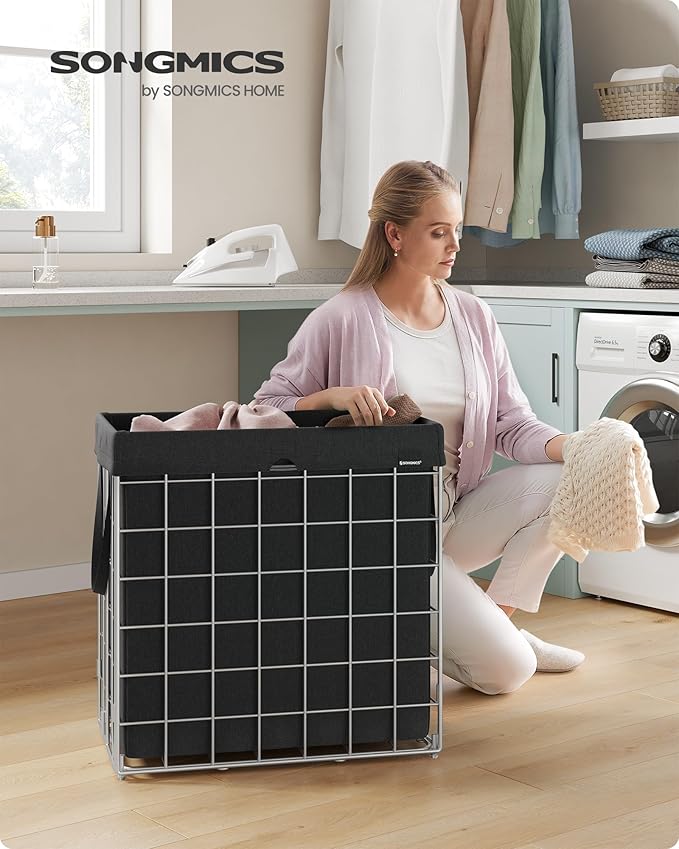 SONGMICS 29 Gal. Laundry Basket, Laundry Hamper, Collapsible Clothes Hamper - Image 2