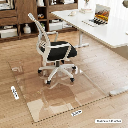 30" x 48" Glass Chair Mat, 1/5" Thick Office Chair Mat - Image 2