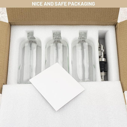 3PCS Oil Dispensers with Labels 16.23oz Kitchen Cooking Glass Bottles - Image 7
