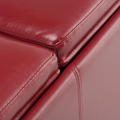 SIMPLIHOME Avalon 42 inch Wide Contemporary Rectangle Storage Ottoman in Red - Image 11