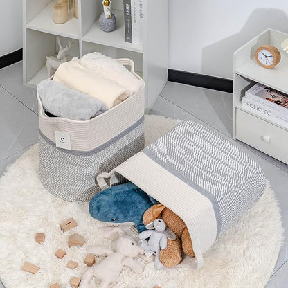 Storage Baskets for Clothes Fabric Cotton Rope Storage Basket - Image 5