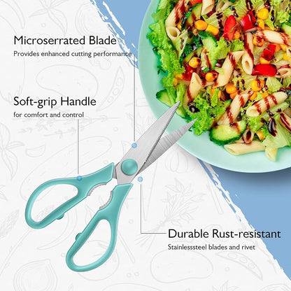 Black Grey Kitchen Shears, Rkqoa Kitchen Scissors Heavy Duty Cooking Scissors - Image 3