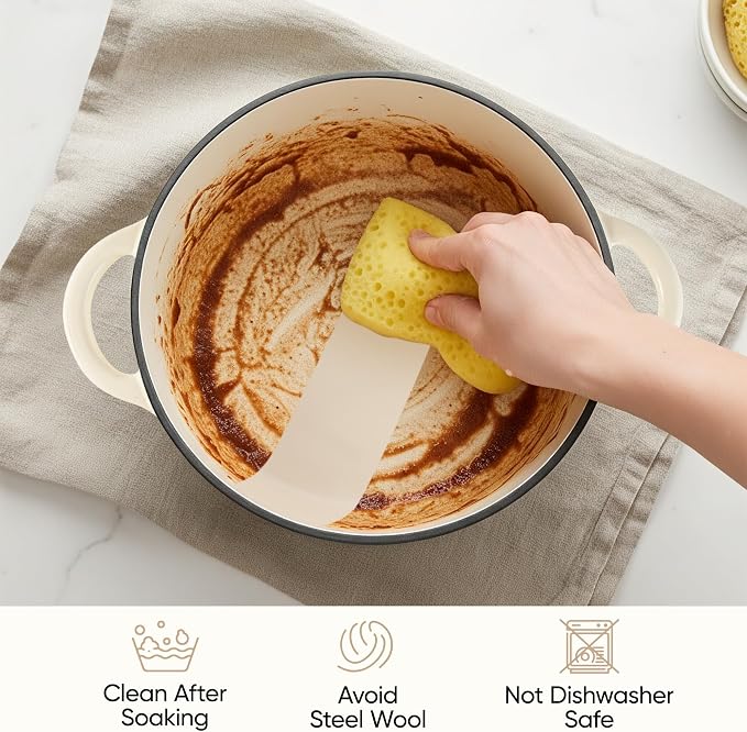 6.5 Quart Dutch Oven Pot with Lid, Non Stick Enameled Cast Iron Dutch Oven - Image 7