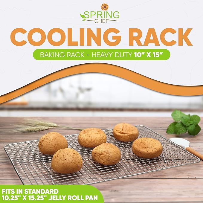 Spring Chef 10 x 15 Inch Stainless Steel Cooling Rack - Image 2