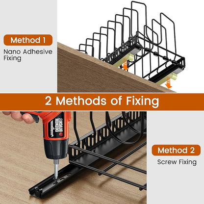 Housolution 2 Pack Pull Out Pot and Pan Organizer - Image 5