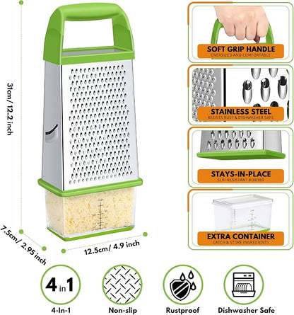 Urbanstrive Cheese Grater With Container, Professional Cheese Grater with Handle - Image 2