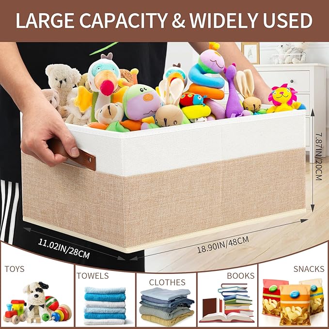 Closet Organizer Bins 3 Pack, Large Storage Bins - Image 3