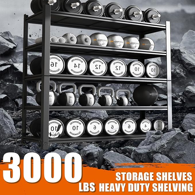 60" W Garage Shelving Heavy Duty Metal Shelving 3000LBS Storage Shelves - Image 3
