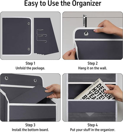 Over Door Organizer with 5 Large Pockets, Heavy Duty Hanging Organizer Storage - Image 5