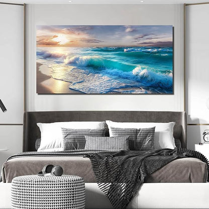 GUGIKA Ocean Wall Art for Living Room, Size 59 x 29 Inches - Image 5